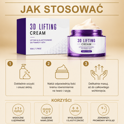 Krem Liftingujący 3D do Twarzy i Szyi – Odżywcze Nawilżenie dla Jędrniej Wyglądającej Skóry