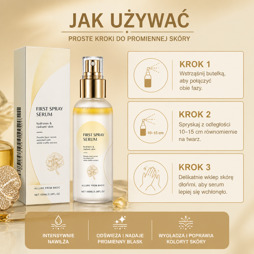 Nawilżające Dwufazowe Serum w Sprayu dla Promiennej i Gładko Wyglądającej Skóry