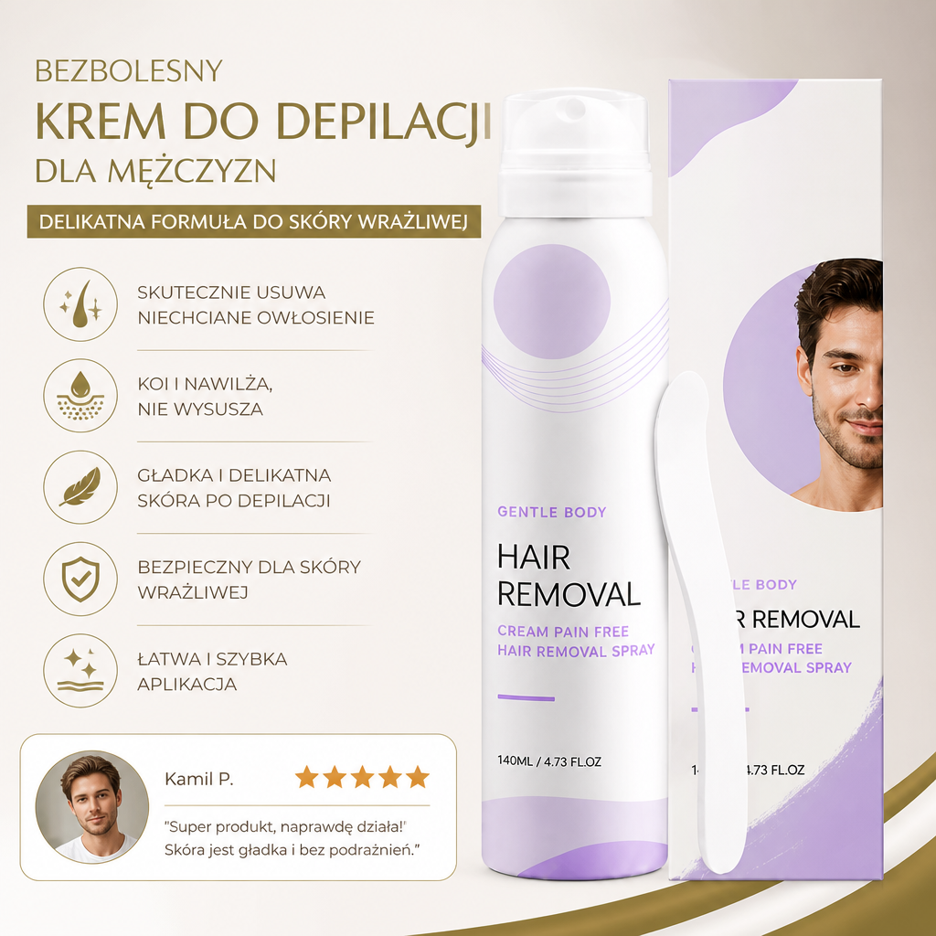 Bezbolesny Krem do Depilacji dla Mężczyzn – Delikatna Formuła do Skóry Wrażliwej