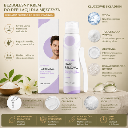 Bezbolesny Krem do Depilacji dla Mężczyzn – Delikatna Formuła do Skóry Wrażliwej