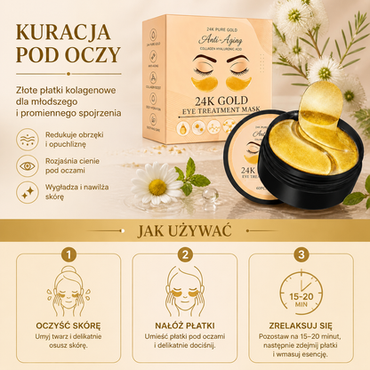 Płatki pod Oczy z Kolagenem i Kwasem Hialuronowym – Nawilżająca Pielęgnacja dla Jaśniejszego Wyglądu Okolic Oczu