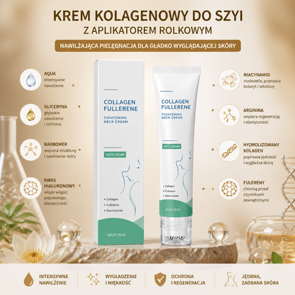 Krem kolagenowy do szyi z aplikatorem rolkowym – nawilżająca pielęgnacja dla gładko wyglądającej skóry