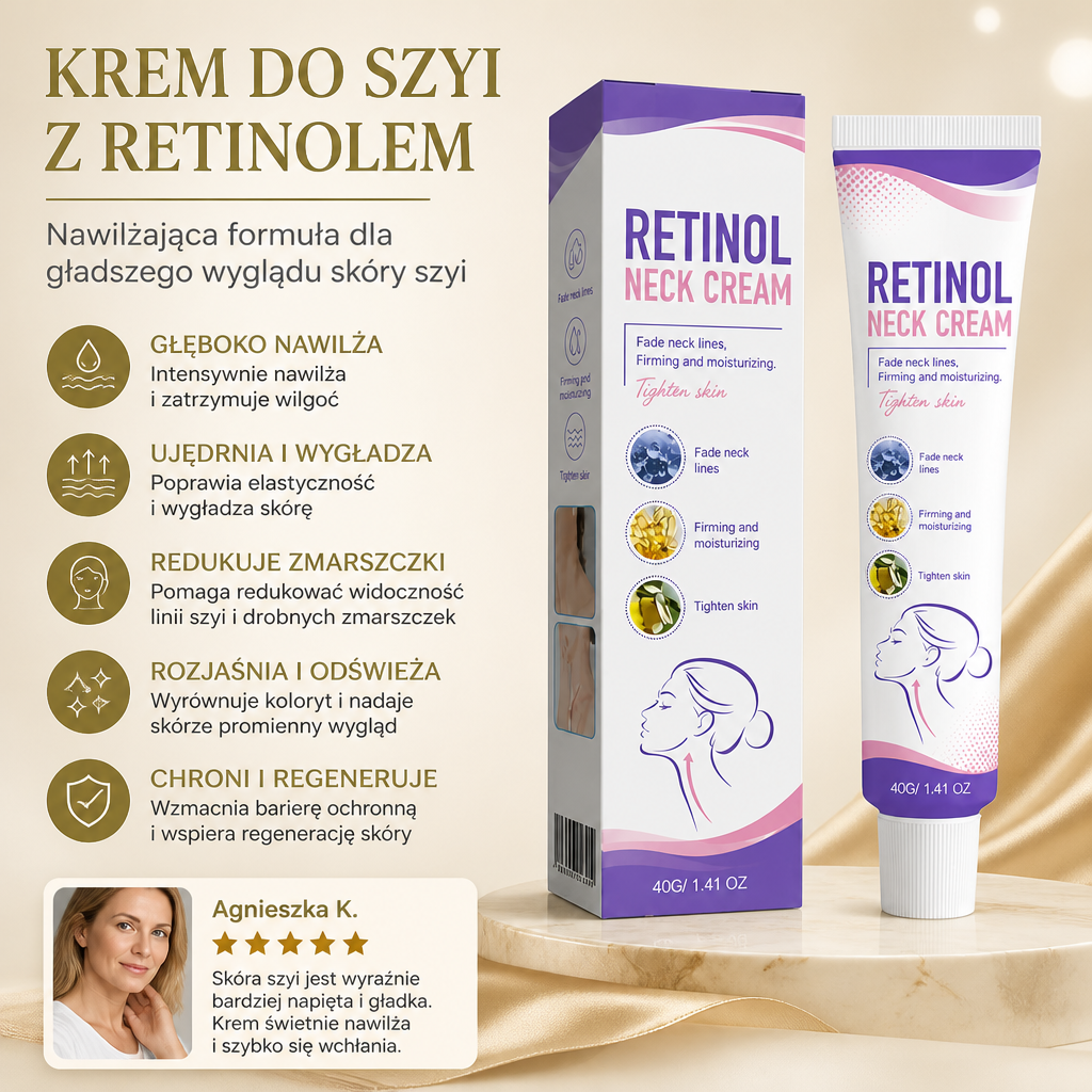 Krem do szyi z retinolem – nawilżająca formuła dla gładszego wyglądu skóry szyi