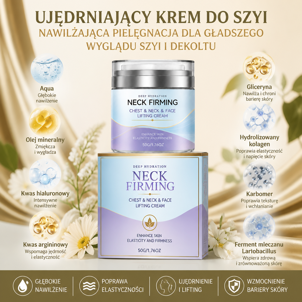 Ujędrniający krem do szyi – nawilżająca pielęgnacja dla gładszego wyglądu szyi i dekoltu
