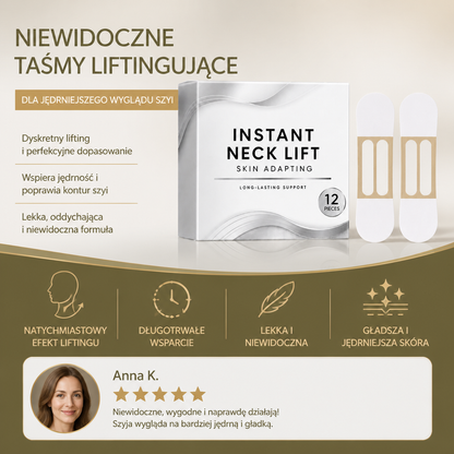 Niewidoczne taśmy liftingujące do szyi – dyskretne plastry samoprzylepne dla jędrniejszego wyglądu skóry