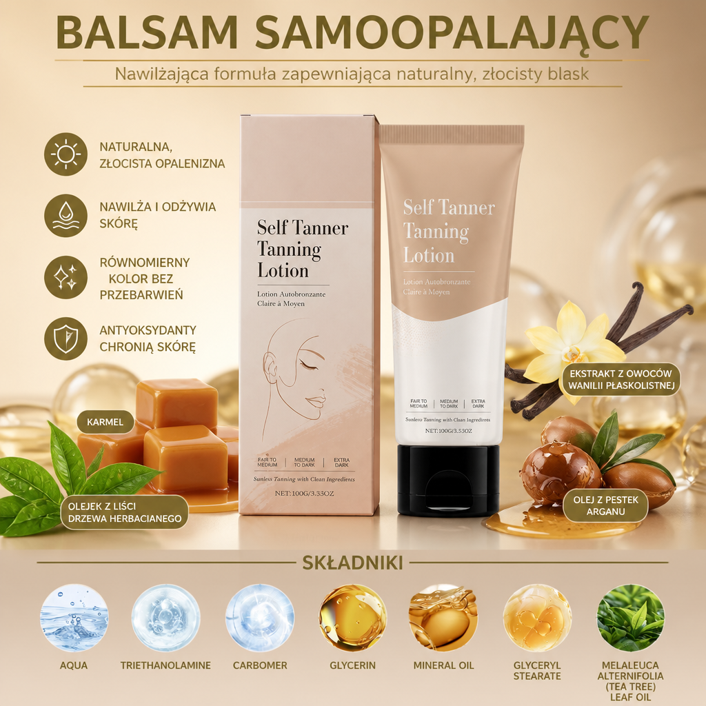 Balsam samoopalający – nawilżająca formuła zapewniająca naturalny, złocisty blask