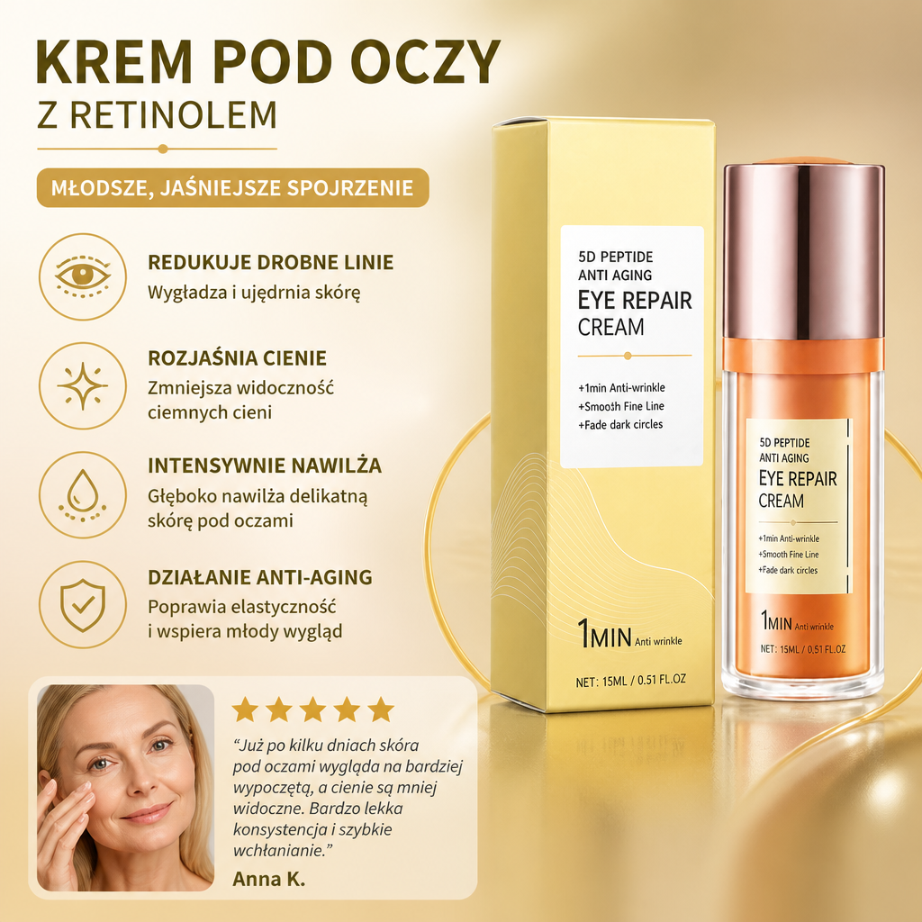 Krem pod Oczy z Retinolem – Nawilżająca Pielęgnacja dla Gładszego Wyglądu Okolic Oczu