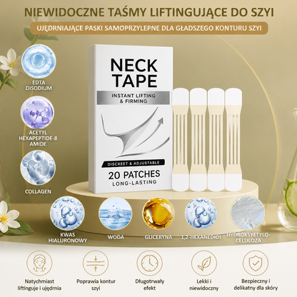 Niewidoczne taśmy liftingujące do szyi – ujędrniające paski samoprzylepne dla gładszego konturu szyi