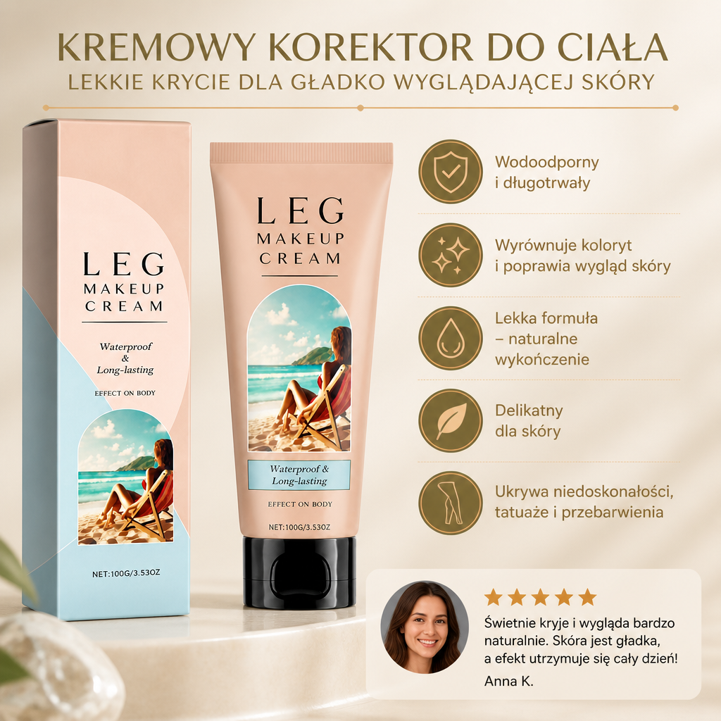 Kremowy korektor do ciała – lekkie krycie dla gładko wyglądającej skóry