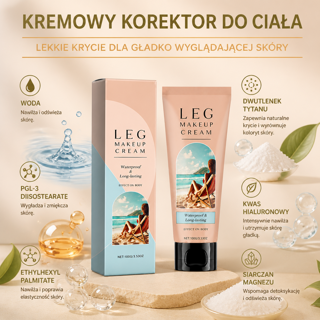 Kremowy korektor do ciała – lekkie krycie dla gładko wyglądającej skóry