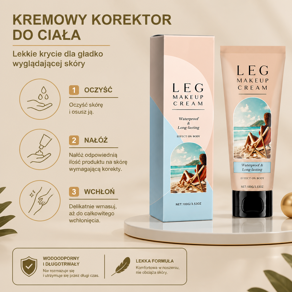 Kremowy korektor do ciała – lekkie krycie dla gładko wyglądającej skóry
