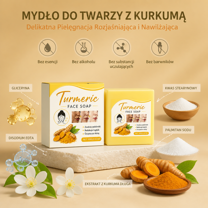 Mydło do Twarzy z Kurkumą – Delikatna Pielęgnacja Rozjaśniająca i Nawilżająca