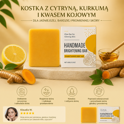Kostka z Cytryną, Kurkumą i Kwasem Kojowym – Dla Jaśniejszej, Bardziej Promiennej Skóry