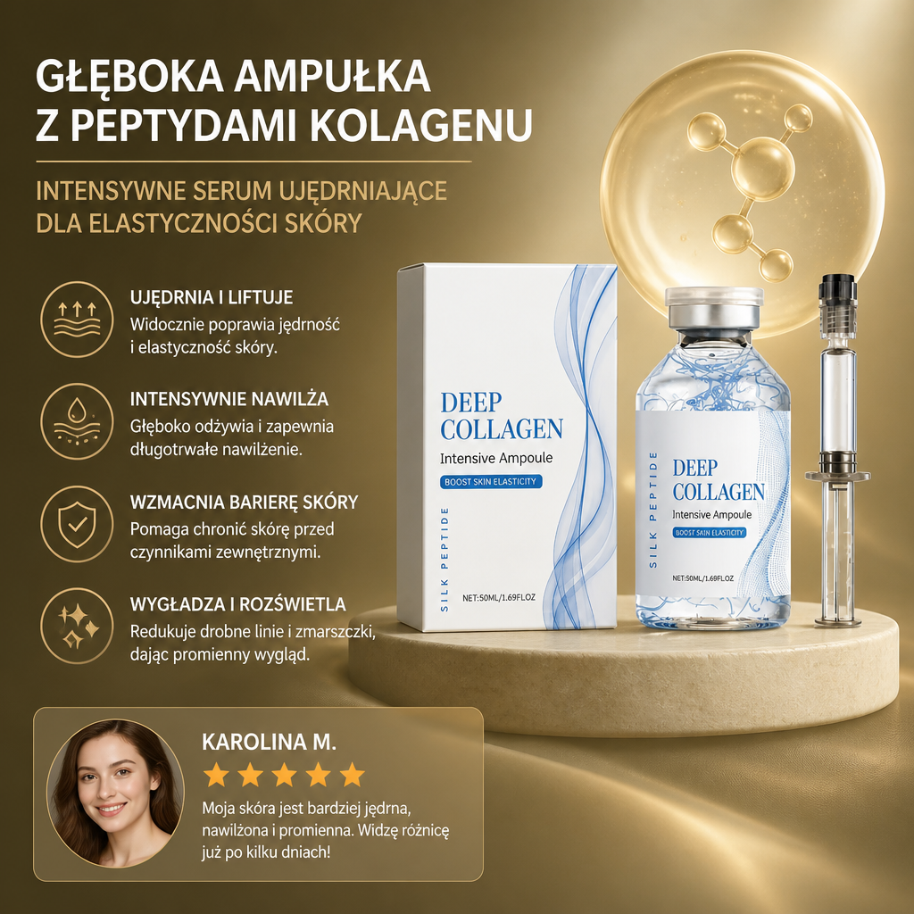 Głęboka Ampułka z Peptydami Kolagenu – Intensywne Serum Ujędrniające dla Elastyczności Skóry