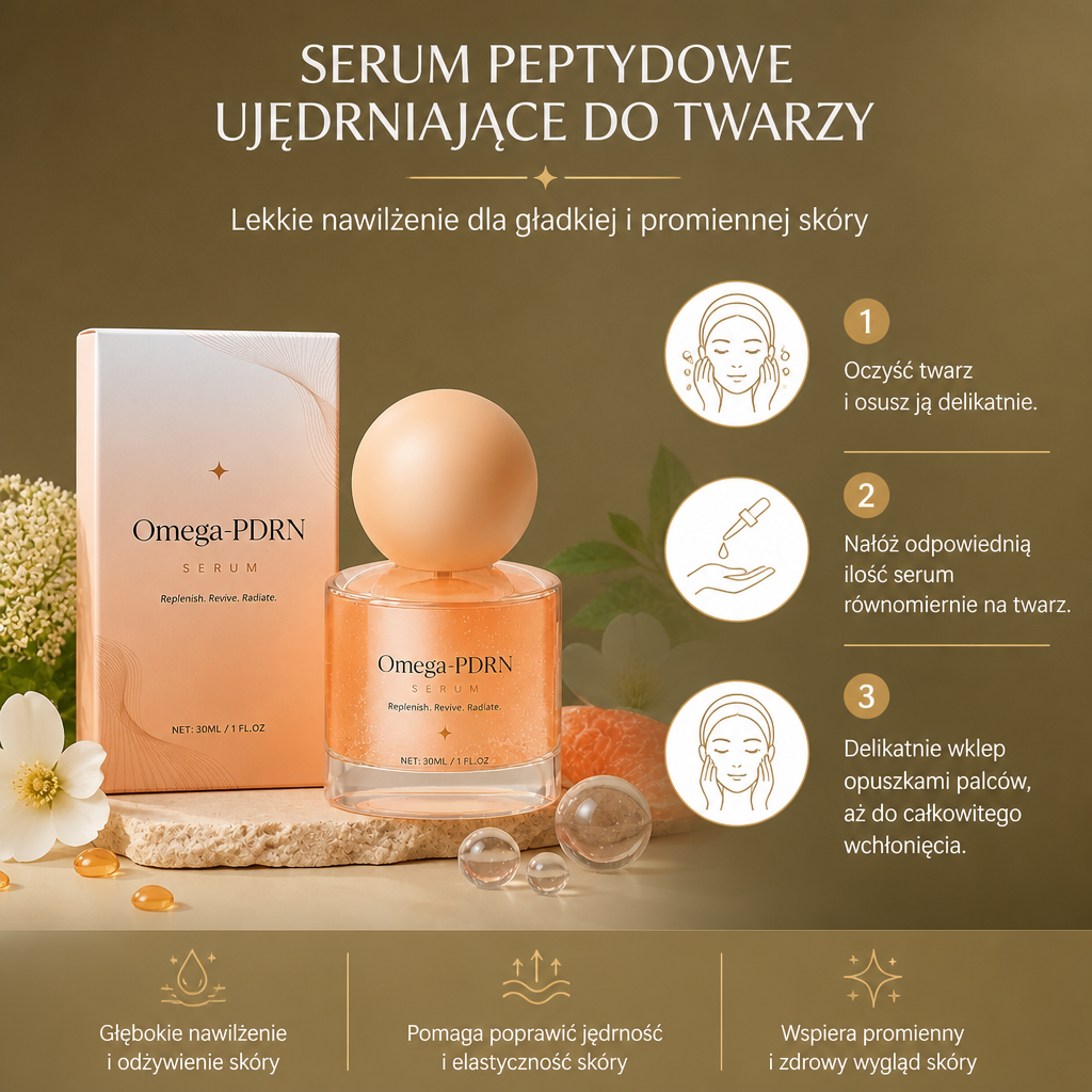Serum Peptydowe Ujędrniające do Twarzy – Lekkie Nawilżenie dla Gładkiej i Promiennej Skóry