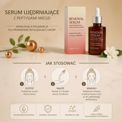 Serum Ujędrniające z Peptydami Miedzi – Nawilżająca Pielęgnacja dla Promiennie Wyglądającej Skóry