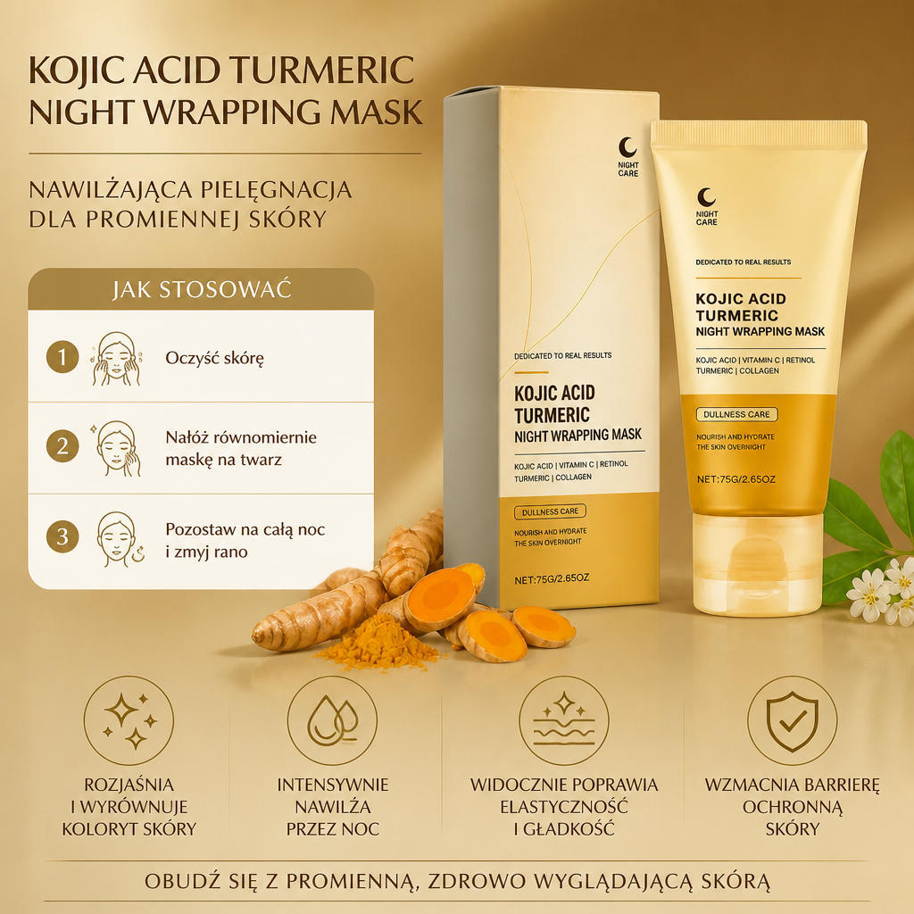 Nocna Rozjaśniająca Maseczka Peel-Off – Nawilżająca Pielęgnacja dla Promiennej Skóry