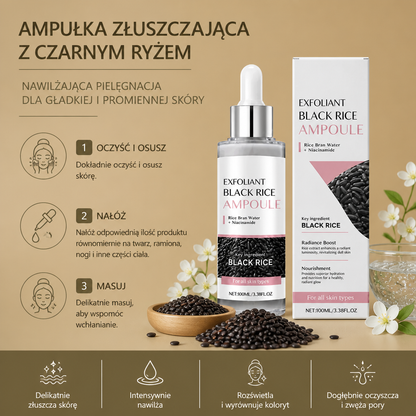 Ampułka Złuszczająca z Czarnym Ryżem – Nawilżająca Pielęgnacja dla Gładkiej i Promiennej Skóry