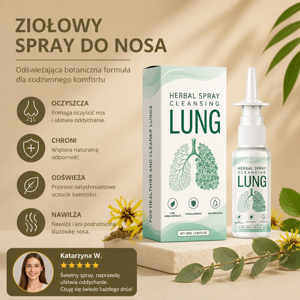 Ziołowy Spray do Nosa – Odświeżająca Botaniczna Formuła dla Codziennego Komfortu