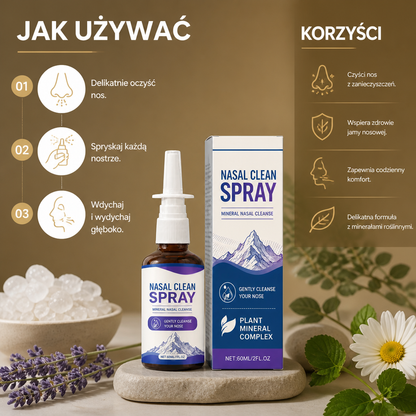 Mineralny Spray do Oczyszczania Nosa – Delikatna Odświeżająca Pielęgnacja dla Codziennego Komfortu