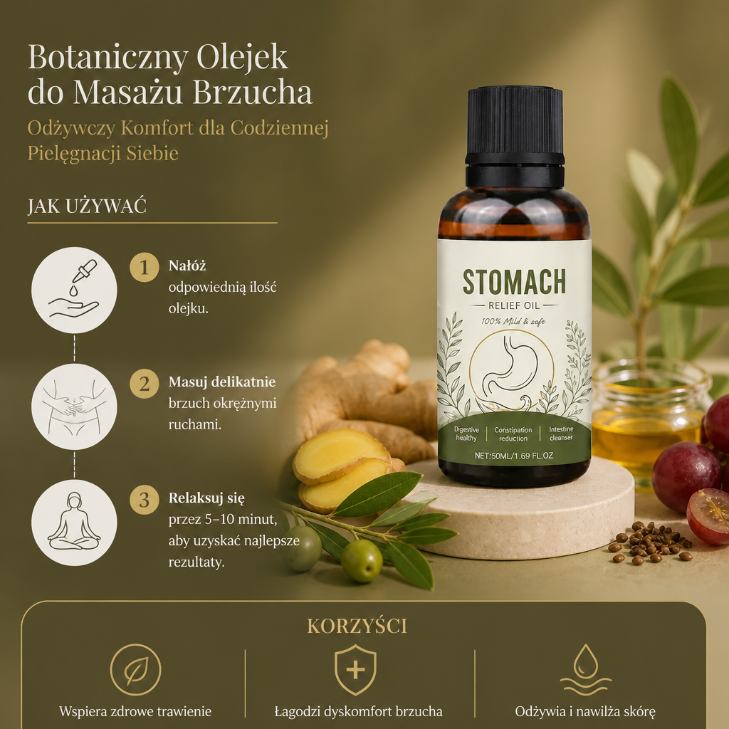 Botaniczny Olejek do Masażu Brzucha – Odżywczy Komfort dla Codziennej Pielęgnacji Siebie