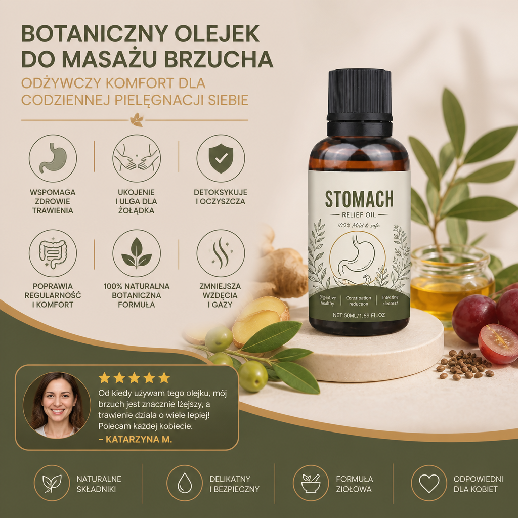 Botaniczny Olejek do Masażu Brzucha – Odżywczy Komfort dla Codziennej Pielęgnacji Siebie
