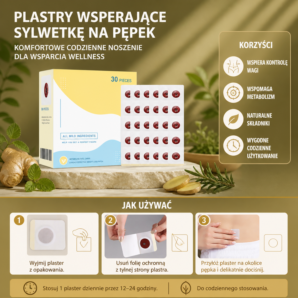 Plastry Wspierające Sylwetkę na Pępek – Komfortowe Codzienne Noszenie dla Wsparcia Wellness