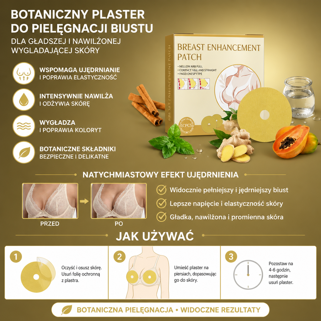 Botaniczny Plaster do Pielęgnacji Biustu dla Gładszej i Nawilżonej Wyglądającej Skóry
