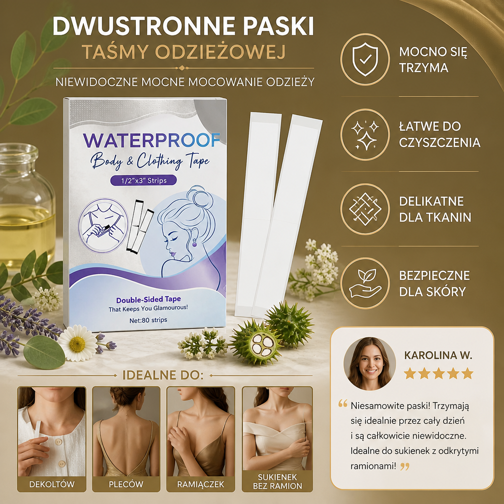 Dwustronne Paski Taśmy Odzieżowej – Niewidoczne Mocne Mocowanie Odzieży