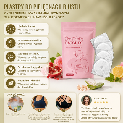 Plastry do Pielęgnacji Biustu z Kolagenem i Kwasem Hialuronowym dla Jędrniejszej i Nawilżonej Skóry