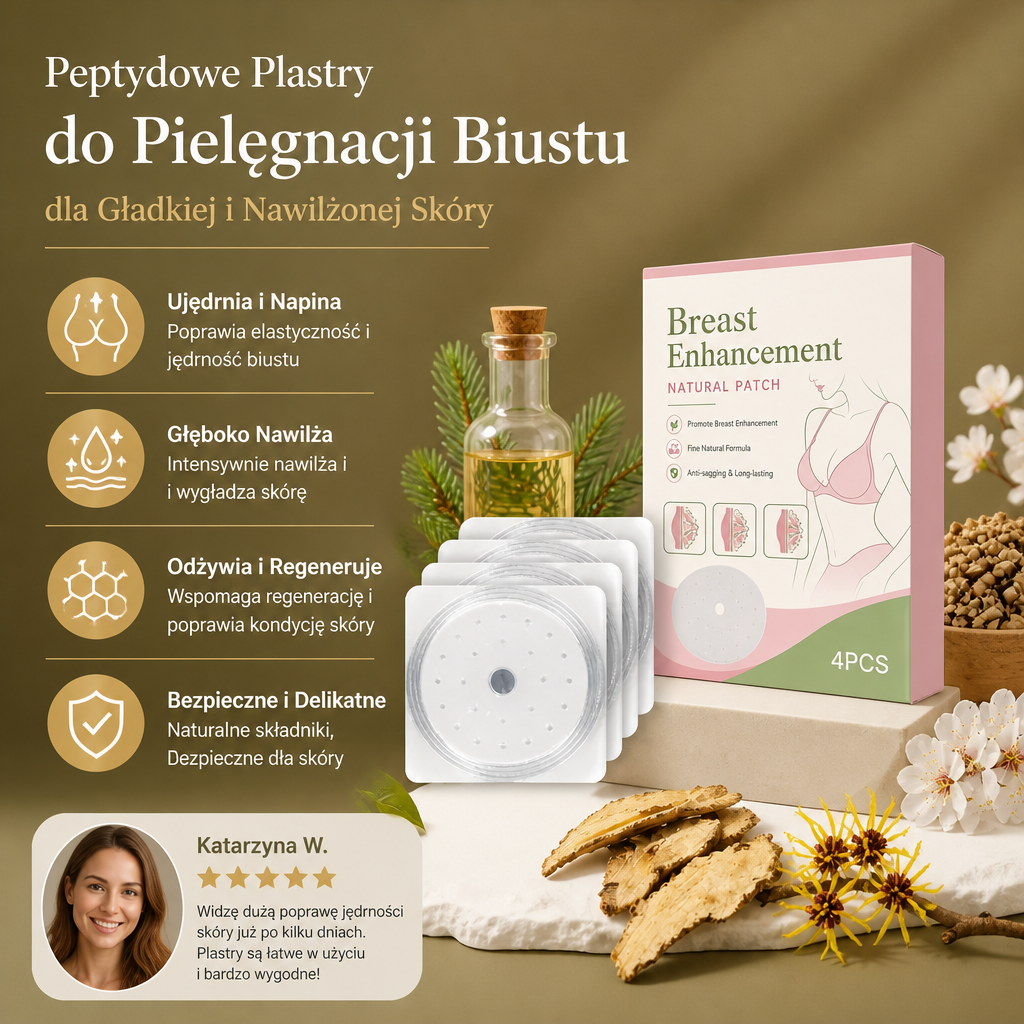 Peptydowe Plastry do Pielęgnacji Biustu dla Gładkiej i Nawilżonej Skóry