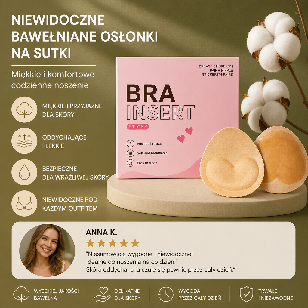 Niewidoczne Bawełniane Osłonki na Sutki – Miękkie i Komfortowe Codzienne Noszenie
