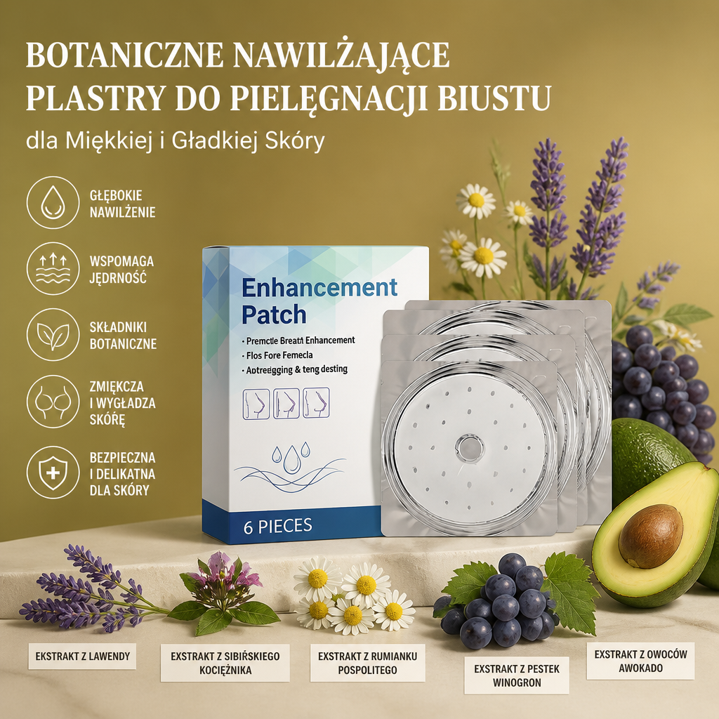 Botaniczne Nawilżające Plastry do Pielęgnacji Biustu dla Miękkiej i Gładkiej Skóry