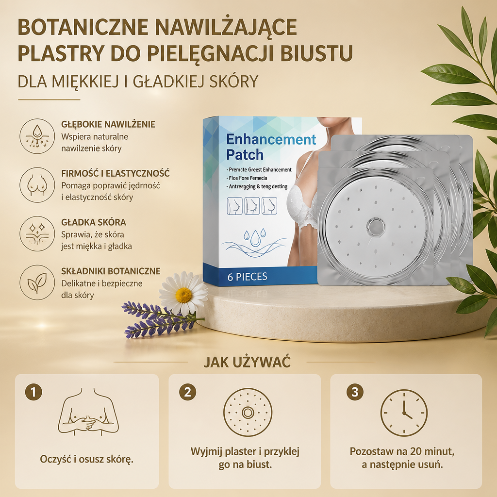 Botaniczne Nawilżające Plastry do Pielęgnacji Biustu dla Miękkiej i Gładkiej Skóry