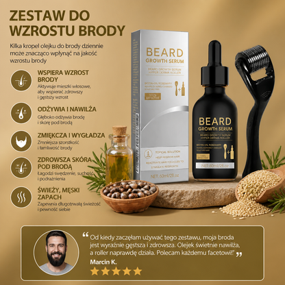 Odżywczy Zestaw Olejku do Brody – Zmiękcza i Podkreśla Zarost