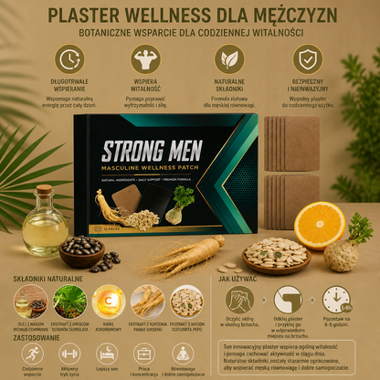 Męski Plaster Wellness – Botaniczne Wsparcie dla Codziennej Witalności