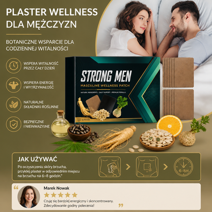 Męski Plaster Wellness – Botaniczne Wsparcie dla Codziennej Witalności