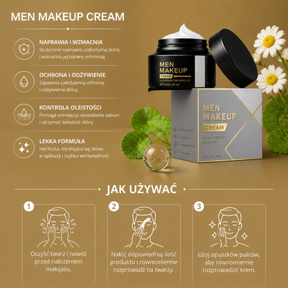 Męski Koloryzujący Krem Nawilżający do Twarzy – Naturalnie Wyglądające Wykończenie Skóry
