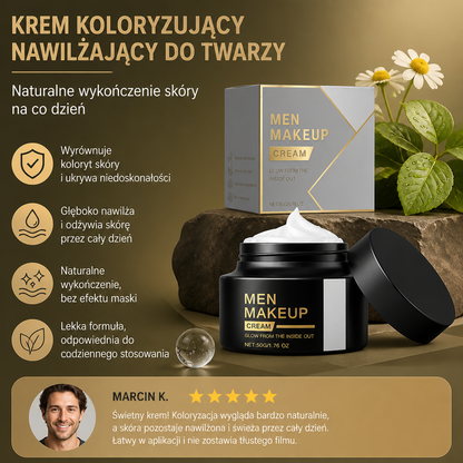 Męski Koloryzujący Krem Nawilżający do Twarzy – Naturalnie Wyglądające Wykończenie Skóry
