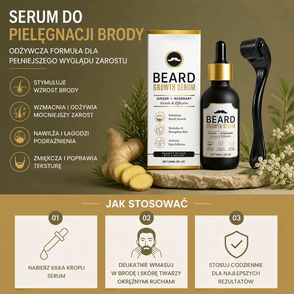 Serum do Pielęgnacji Brody – Odżywcza Formuła dla Pełniejszego Wyglądu Zarostu