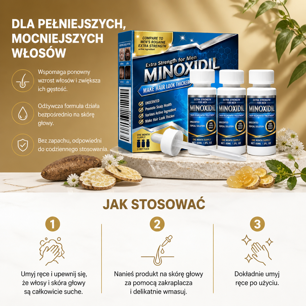 Serum do Skóry Głowy z Minoksydylem 5% – Lekka Formuła dla Pełniejszego Wyglądu Włosów i Pielęgnacji