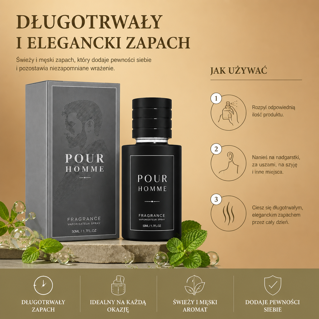 Męski Długotrwały Spray Zapachowy – Świeży Zapach dla Codziennej Pewności Siebie