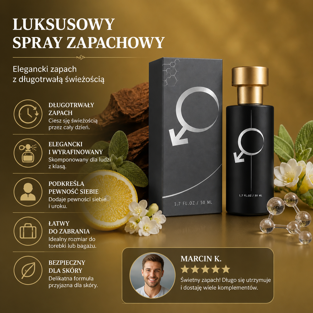 Luksusowy Spray Zapachowy – Elegancki Zapach z Długotrwałą Świeżością