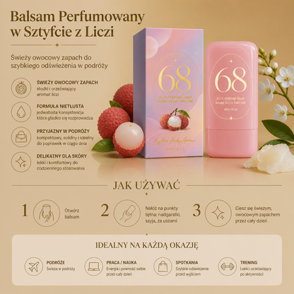 Balsam Perfumowany w Sztyfcie z Liczi – Świeży Owocowy Zapach do Szybkiego Odświeżenia w Podróży