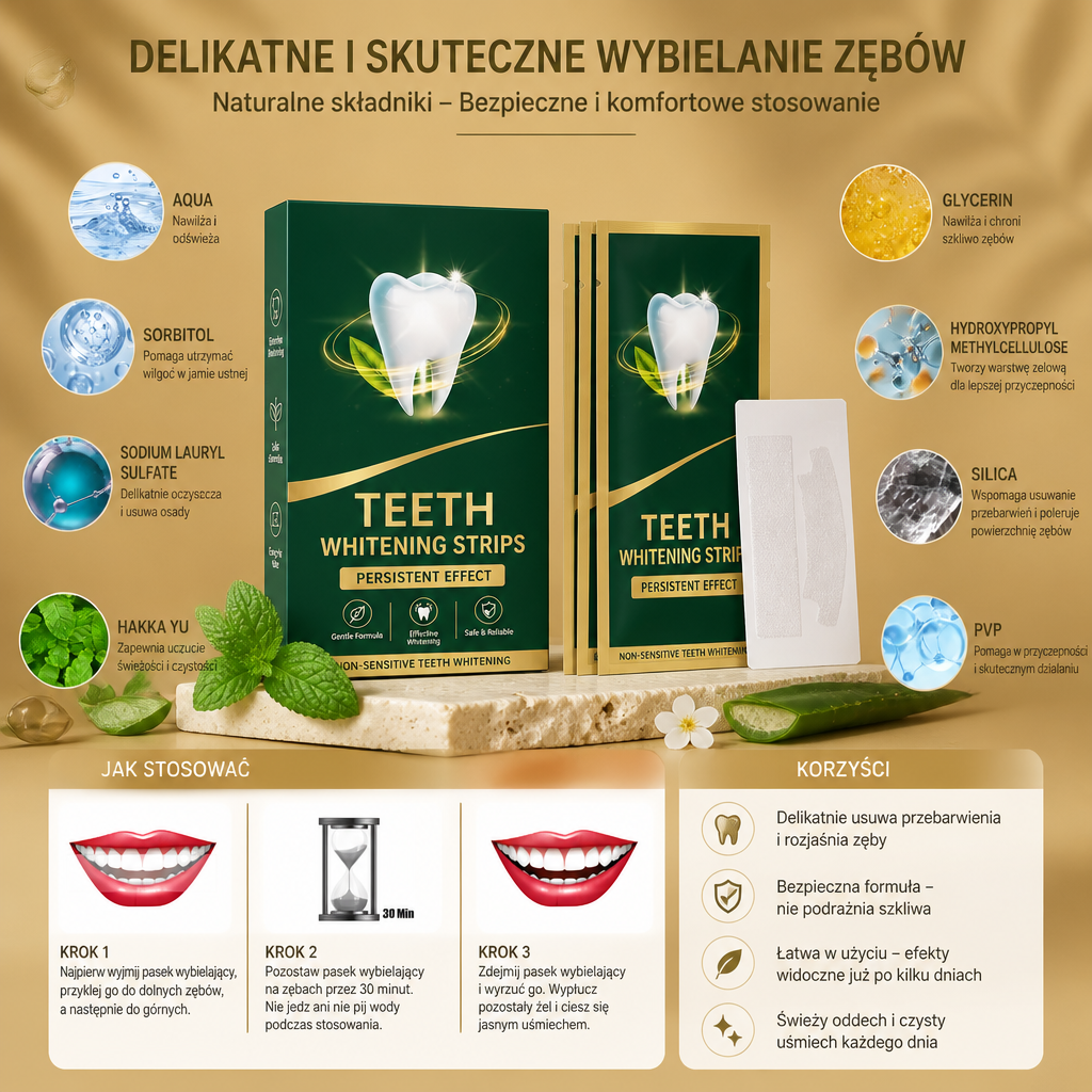Paski Wybielające do Zębów – Delikatne Rozjaśnianie dla Świeżego Uśmiechu