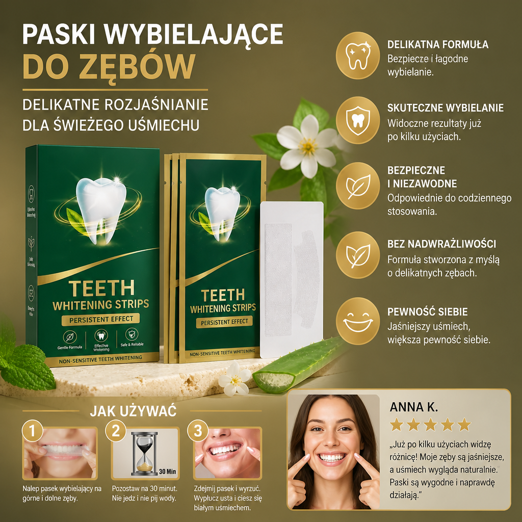 Paski Wybielające do Zębów – Delikatne Rozjaśnianie dla Świeżego Uśmiechu