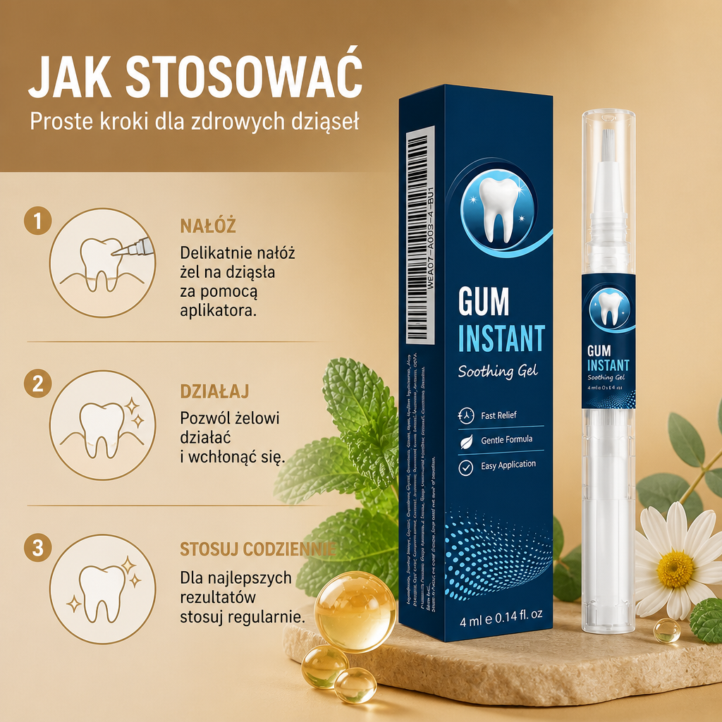 Żel Łagodzący do Dziąseł – Odświeżająca Codzienna Pielęgnacja dla Komfortowych Dziąseł