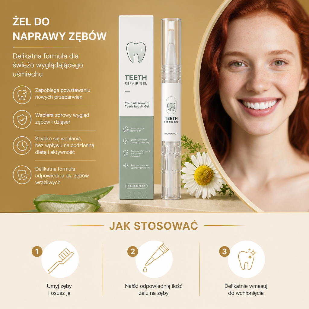 Żel do Naprawy Zębów – Delikatna Formuła dla Świeżo Wyglądającego Uśmiechu