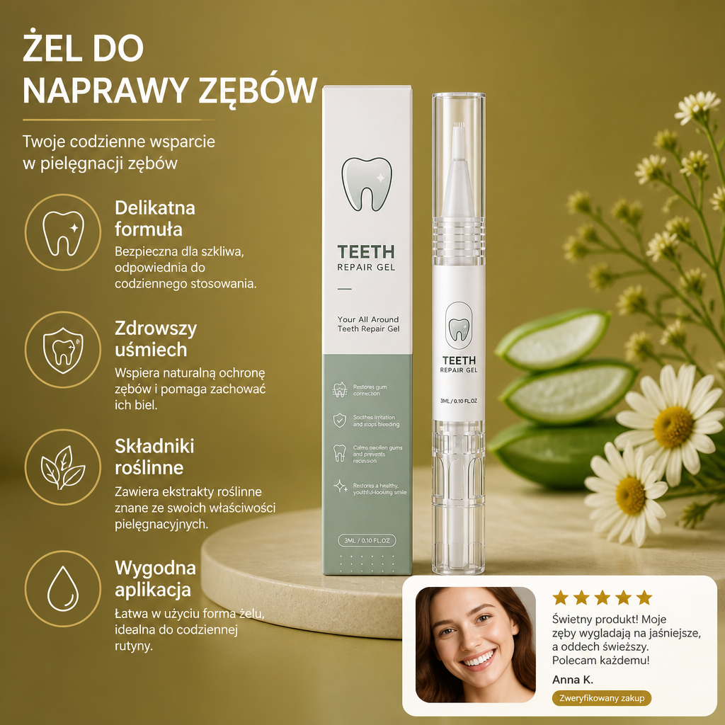 Żel do Naprawy Zębów – Delikatna Formuła dla Świeżo Wyglądającego Uśmiechu