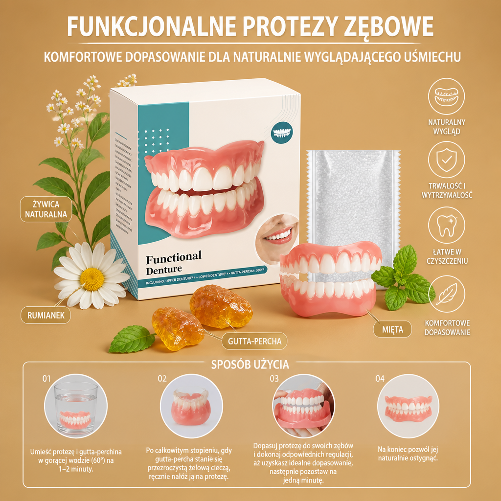 Funkcjonalne Protezy Zębowe – Komfortowe Dopasowanie dla Naturalnie Wyglądającego Uśmiechu